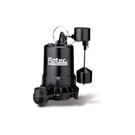 Pentair Flotec Flotec Professional Series Cast Iron Sewage Pump 3/4 HP, Tethered Switch E75STVT-01
